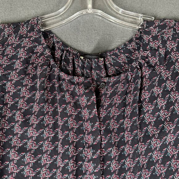 Ann Taylor Factory Womens LP Sleeveless Ruffle Sleeve Split Neck Shell Tank Top - Picture 2 of 7